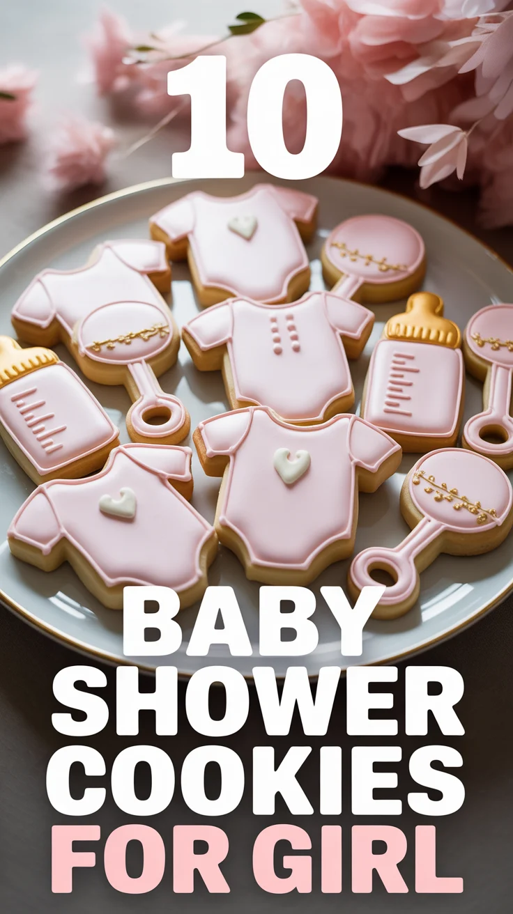 🎀 10 Baby Shower Cookies For Girl
