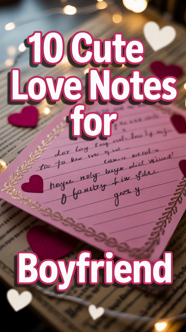 💖 10 Cute Love Notes For Boyfriend