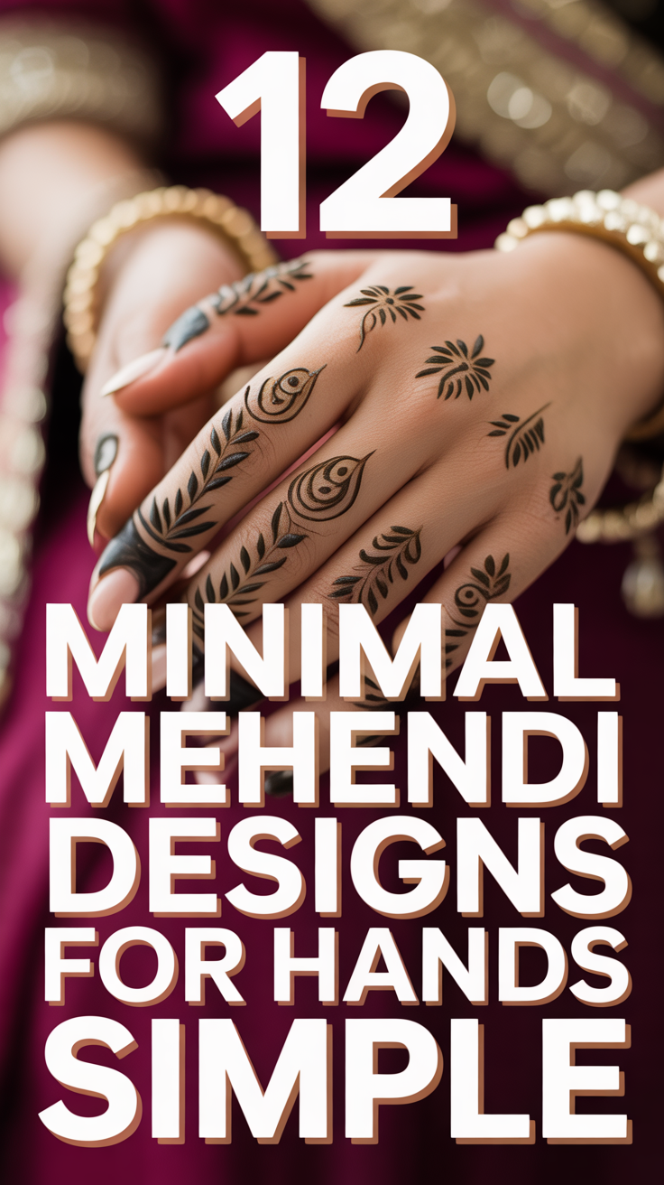 🌸 12 Minimal Mehendi Designs For Hands Simple
