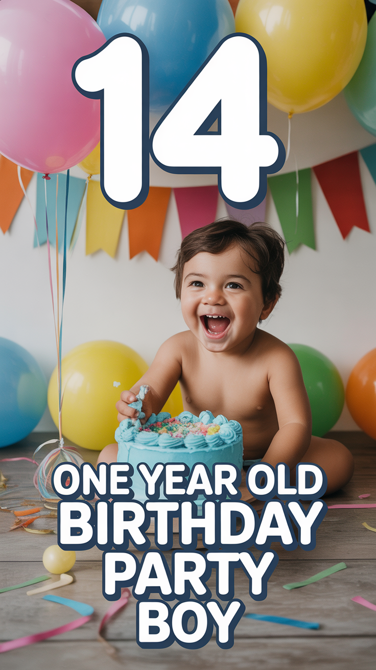 🥳 14 One Year Old Birthday Party Boy