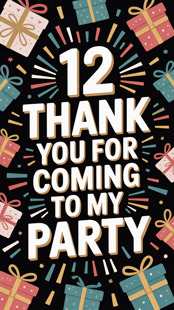 🎉 12 Thank You For Coming To My Party