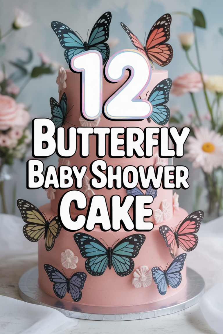 🦋 12 Butterfly Baby Shower Cake