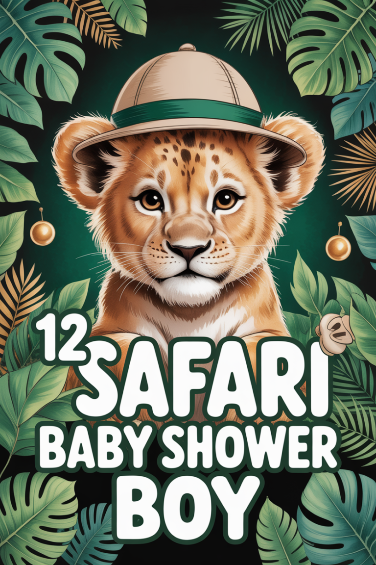 🦁 12 Safari Baby Shower Boy