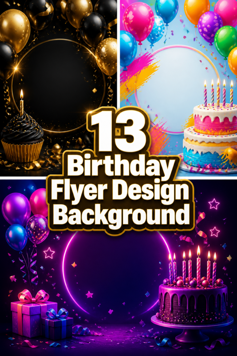 🎉 13 Birthday Flyer Design Background