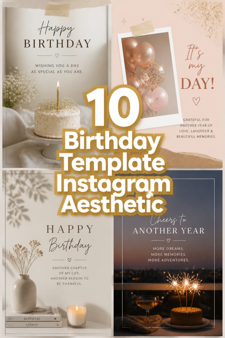 🎈 10 Birthday Template Instagram Aesthetic