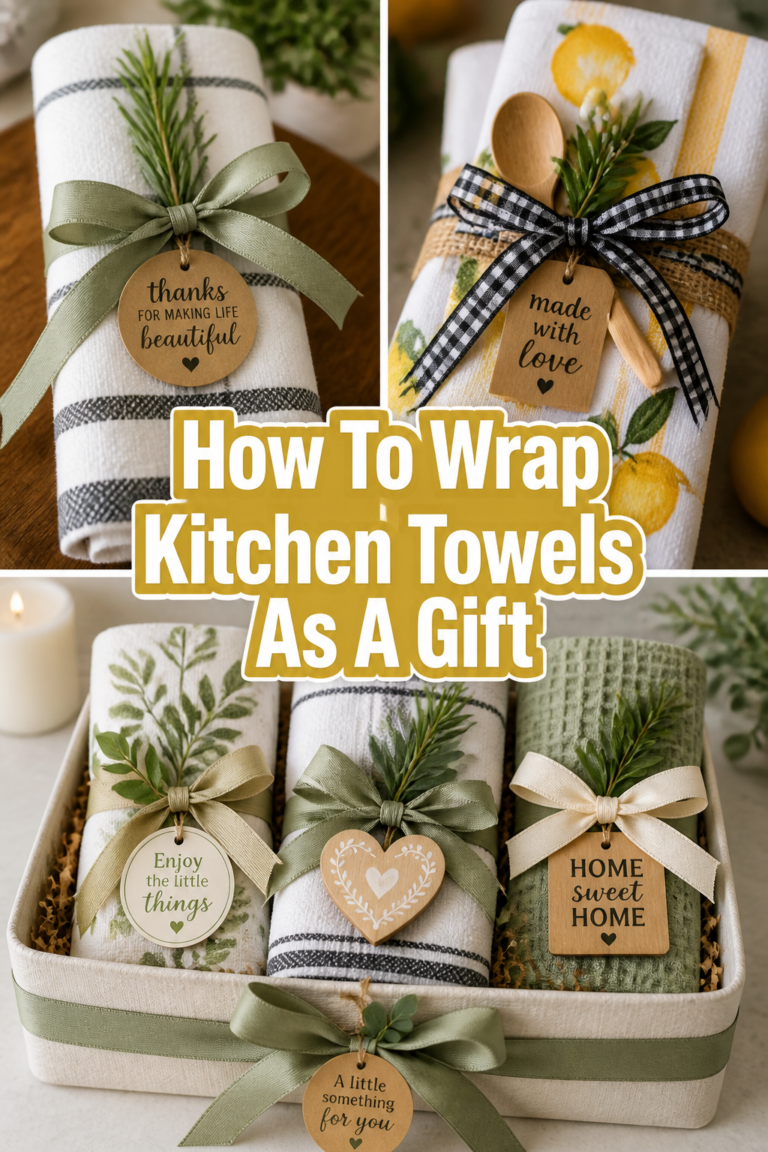 How To Wrap Kitchen Towels As A Gift