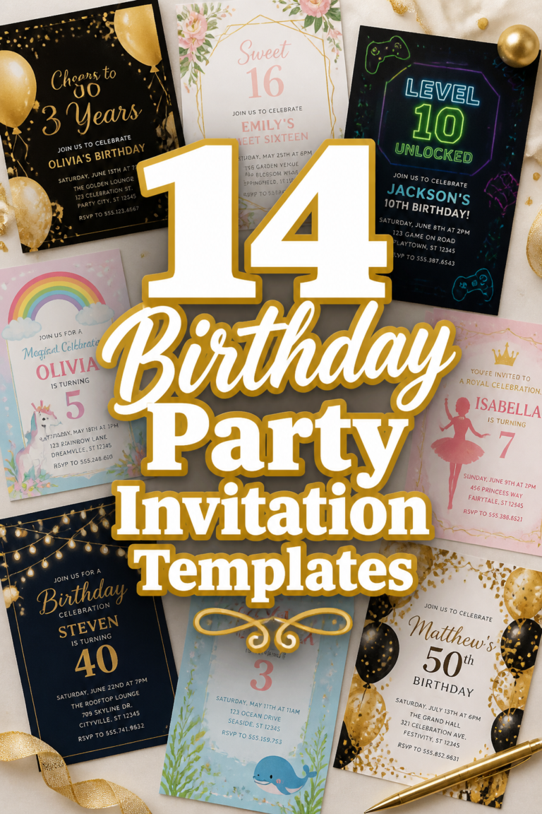 🎉 14 Birthday Party Invitation Templates